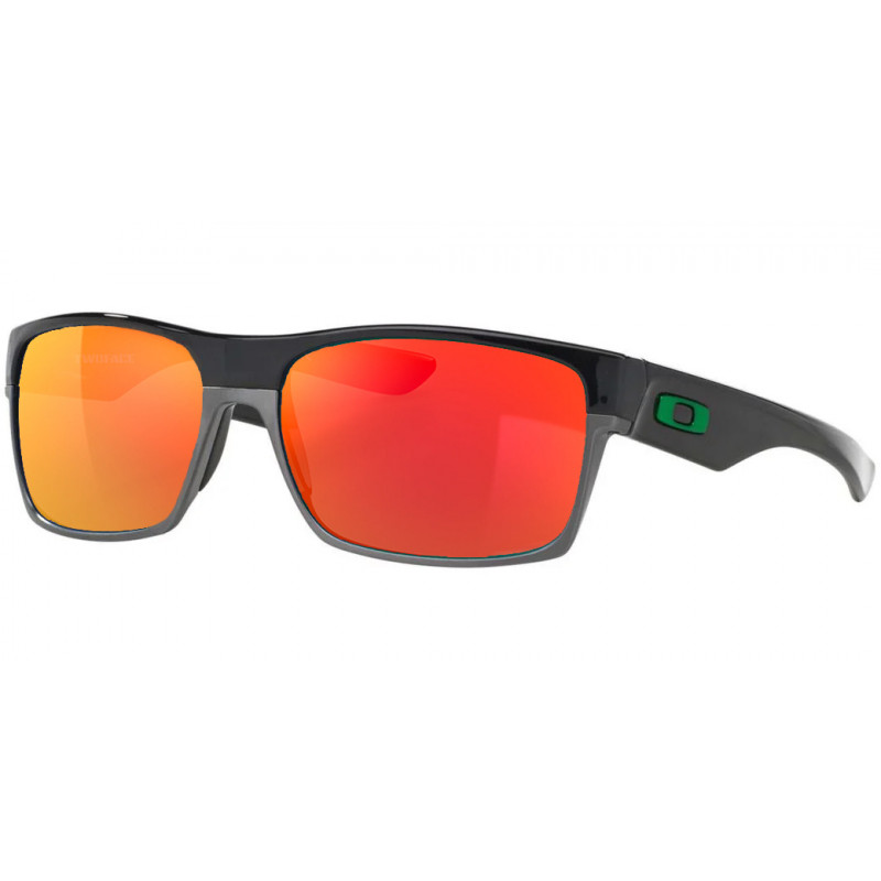 Oakley Twoface Polished Black Green Icon / Ruby Iridium CUSTOM